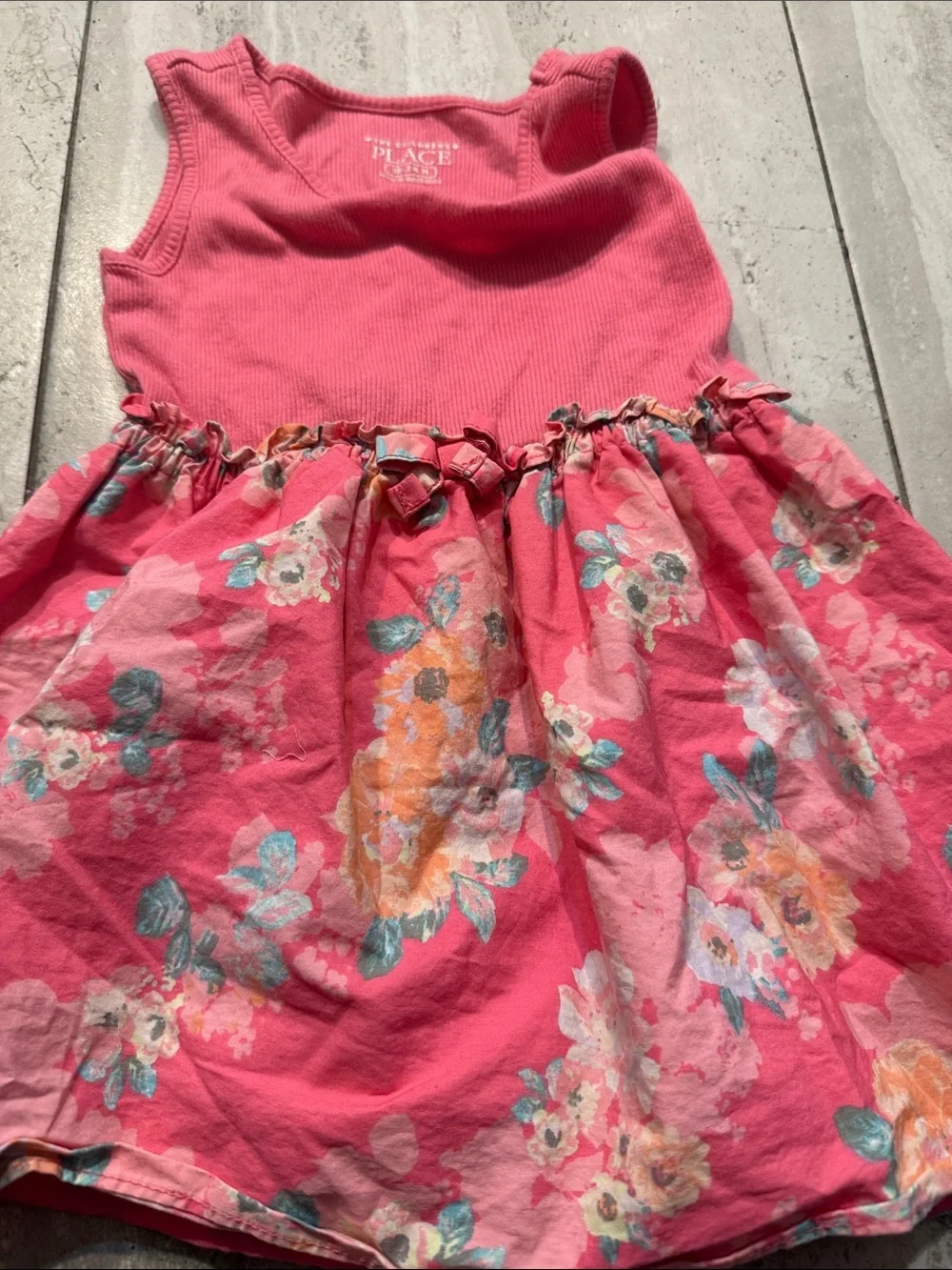 The Children's Place Coral Pink Floral Tank Dress - Picture 3 of 7